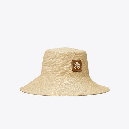 Tory Burch Straw Bucket Hat Natural
