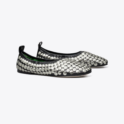 Tory Burch Studded Ballet PERFECT BLACK