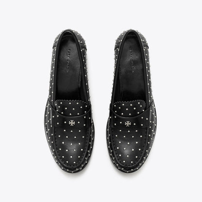 Tory Burch Studded Classic Loafer PERFECT BLACK / SILVER