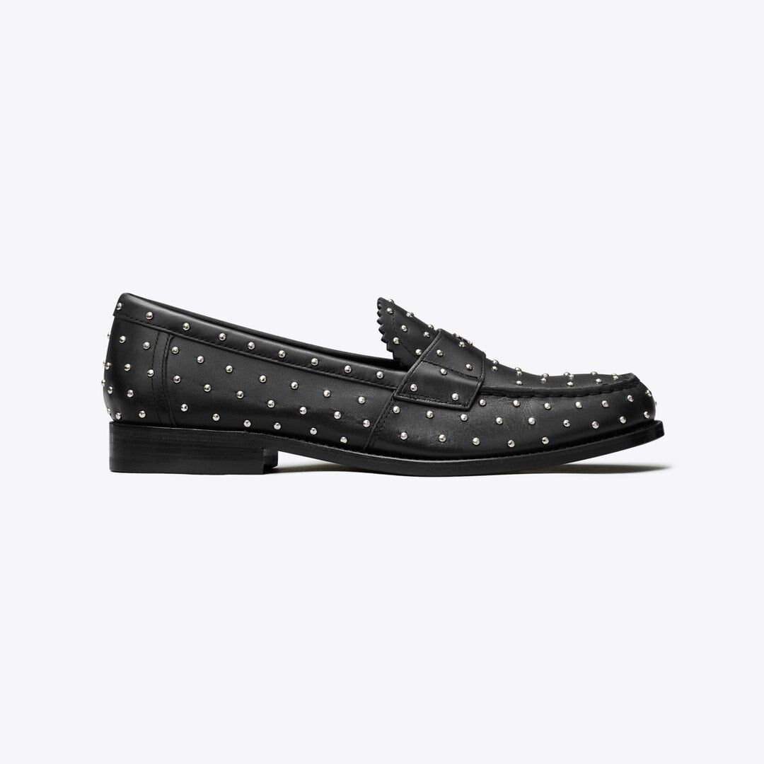 Tory Burch Studded Classic Loafer PERFECT BLACK / SILVER