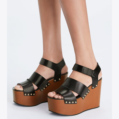 Tory Burch Studded Platform Wedge PERFECT BLACK