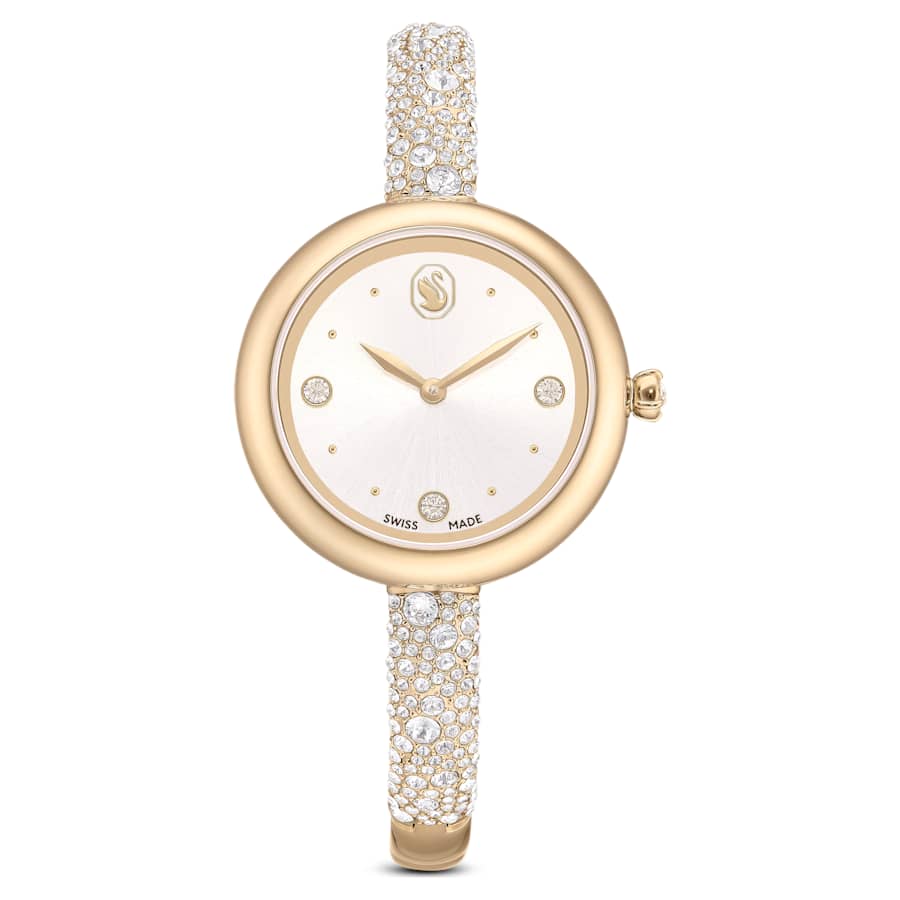 Swarovski Sublima Bangle Watch Swiss Made Metal Bracelet Gold Tone Champagne Gold-Tone Finish SW5734635