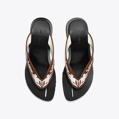 Tory Burch Sublime Wedge Flip-Flop SUBLIME SWIMMER / SPICED MOCHA / WHITE