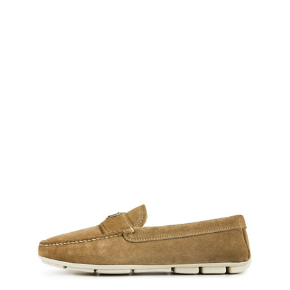  Suede Driving Loafers Beige