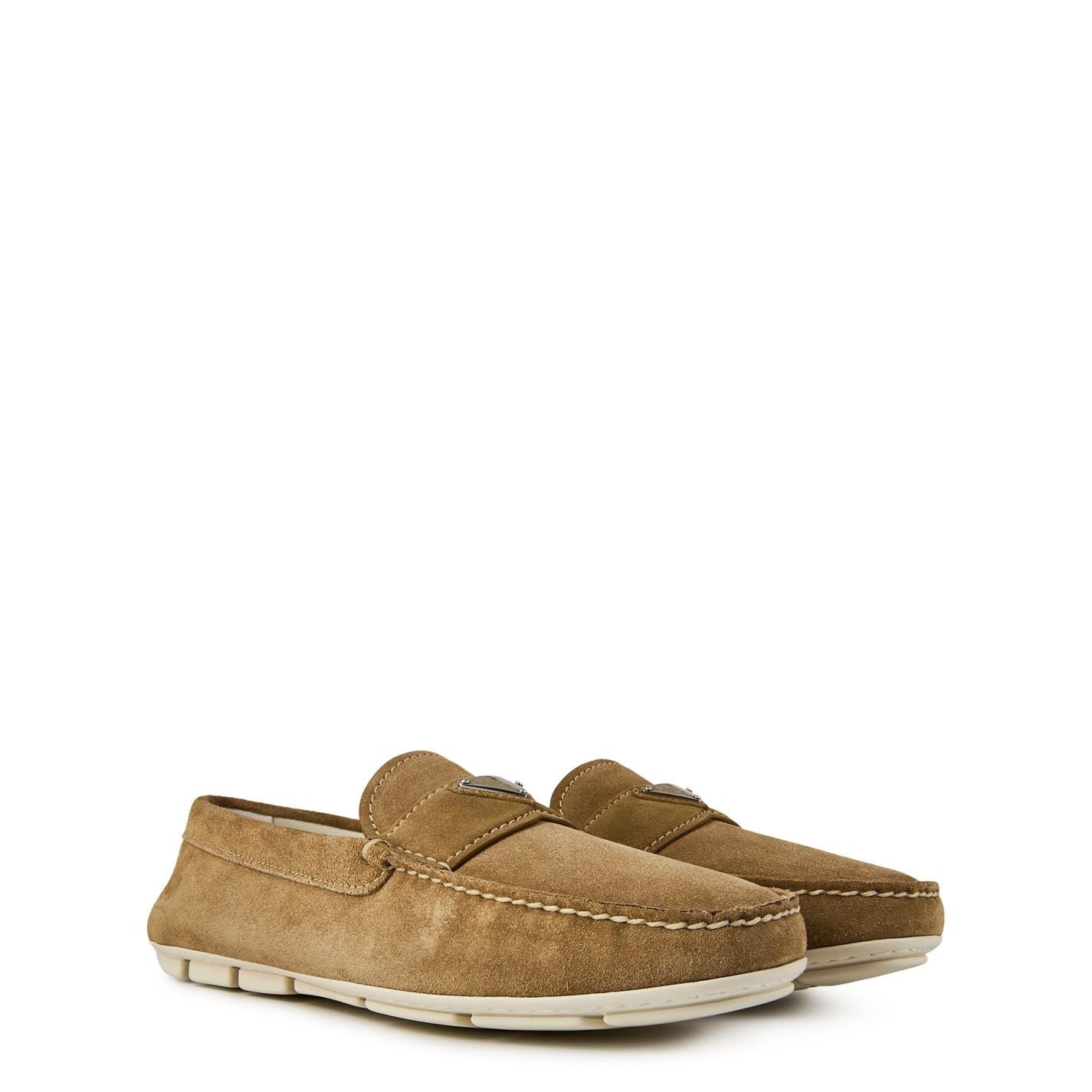  Suede Driving Loafers Beige