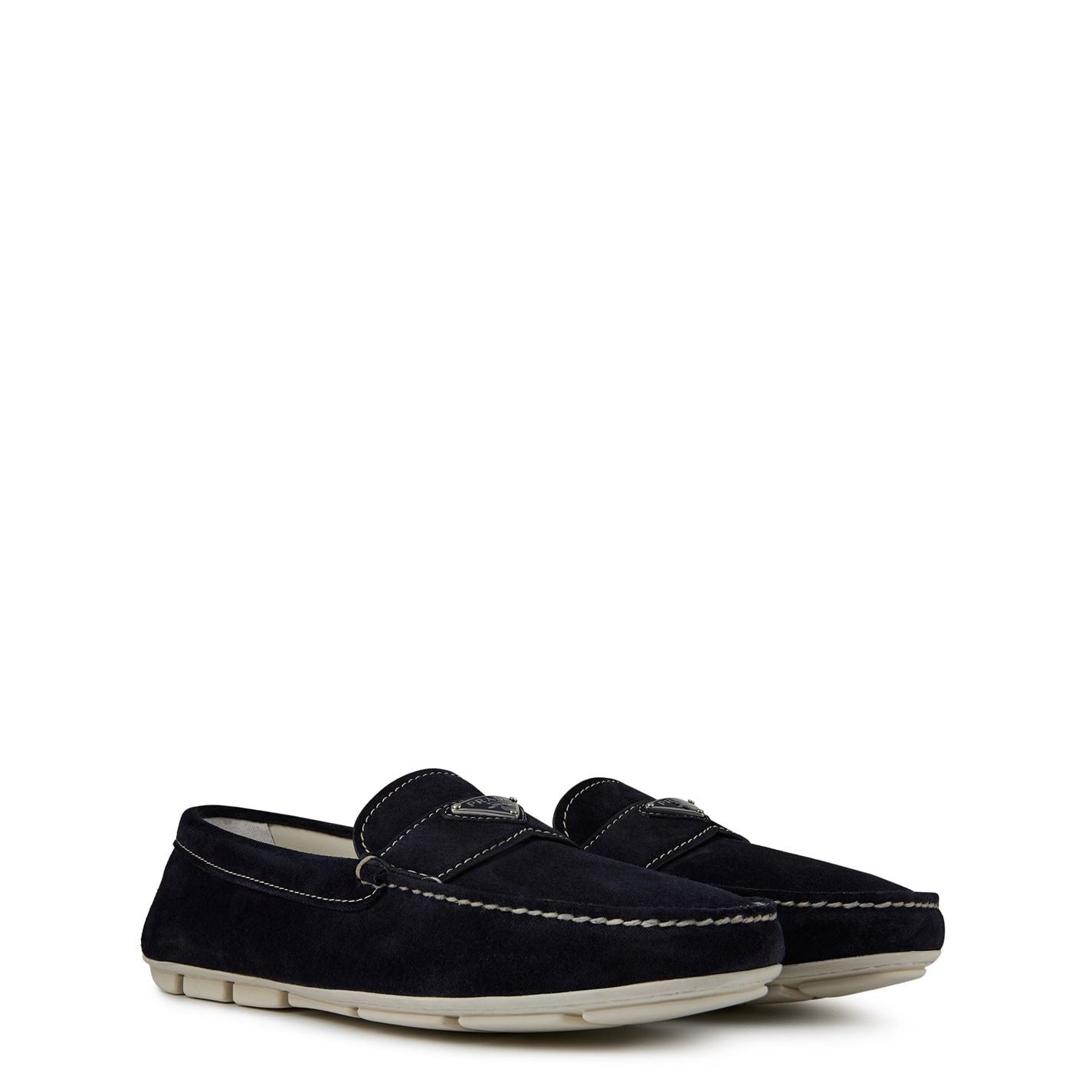  Suede Driving Loafers Navy