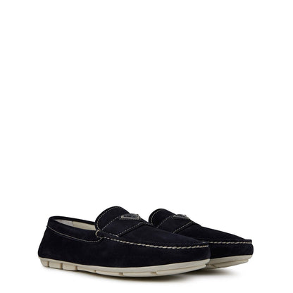  Suede Driving Loafers Navy