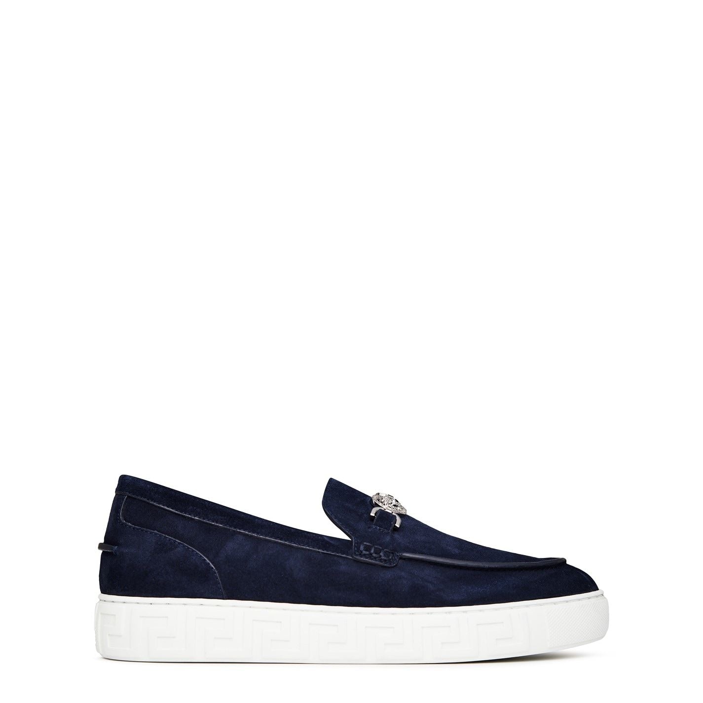  Suede Medusa Loafers Navy