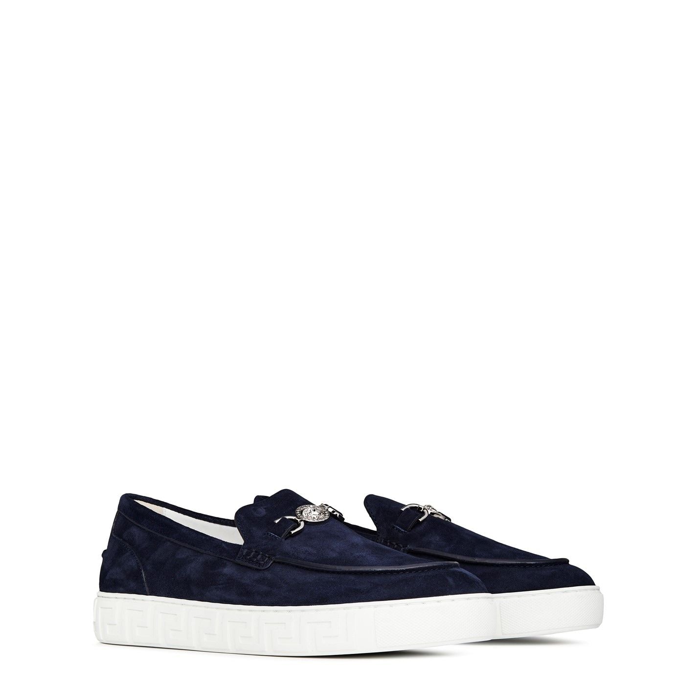  Suede Medusa Loafers Navy