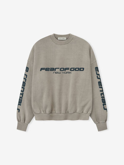 Essentials Heavy Fleece Cropped Relaxed Sweatshirt Smoke Grey