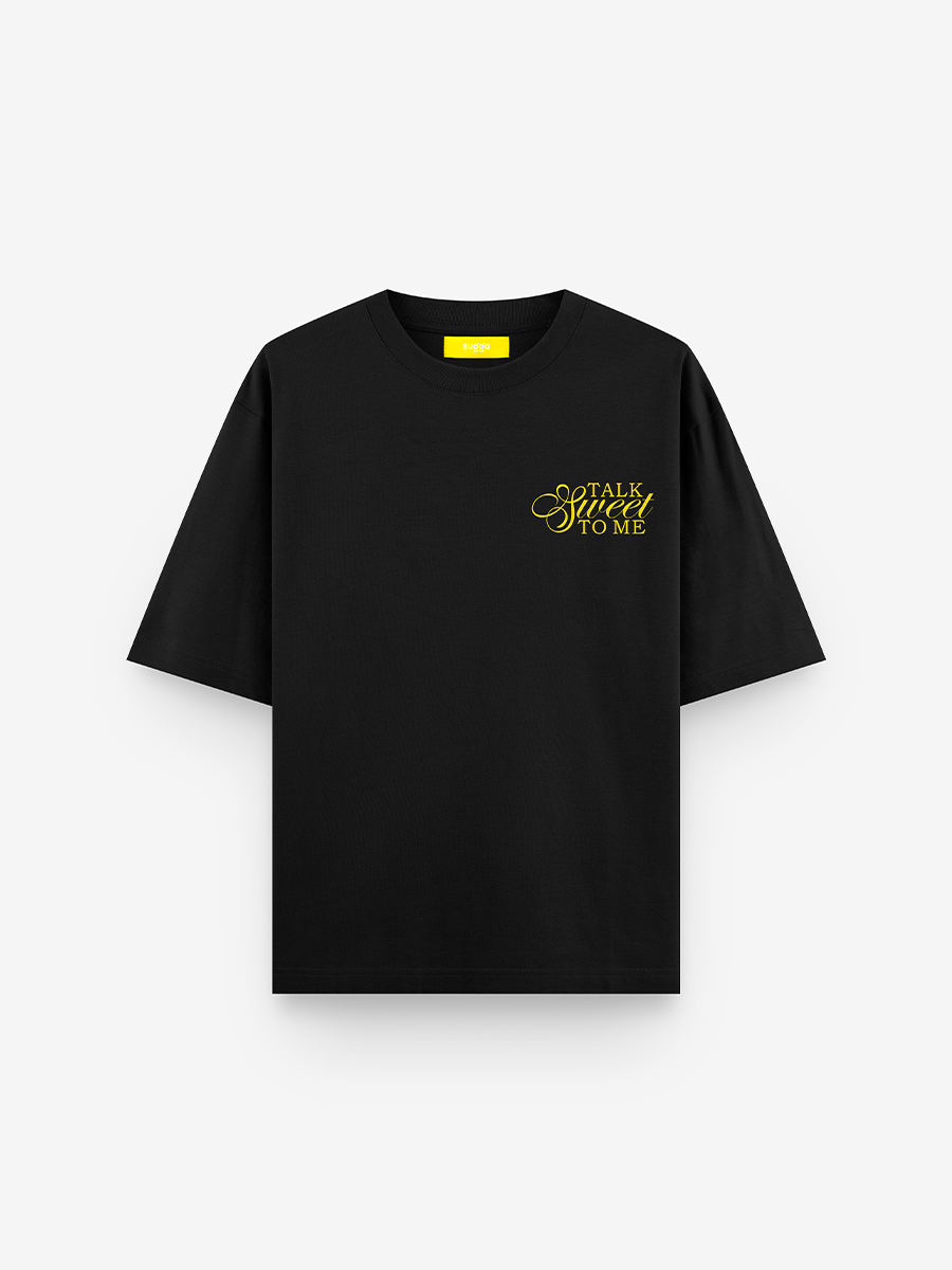 Talk Sweet To Me Tshirt In Black Regular Fit