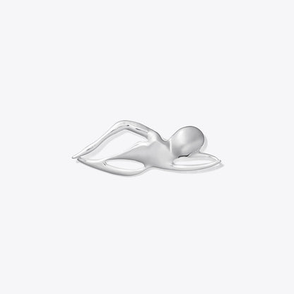 Tory Burch Swimmer Brooch Light Silver