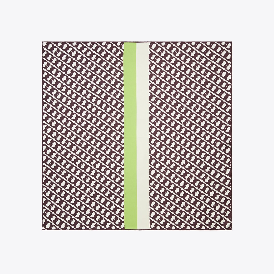 Tory Burch T Link Silk Neckerchief Green T Link