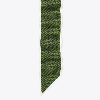 Tory Burch T Link Silk Ribbon Tie Green T Link
