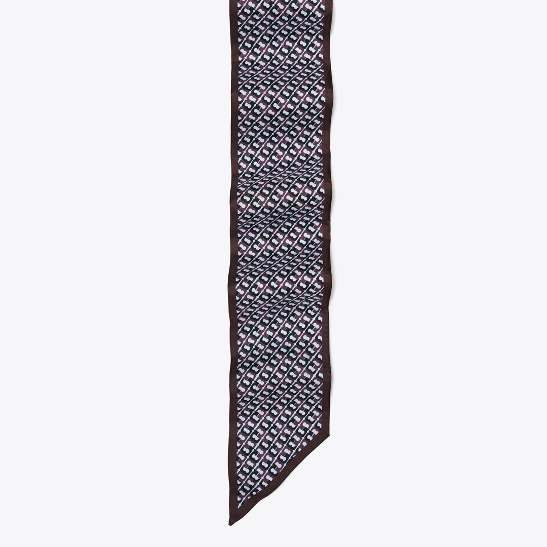 Tory Burch T Link Silk Ribbon Tie Blue T Link
