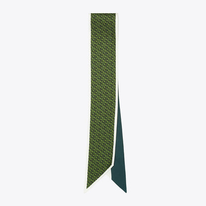 Tory Burch T Link Silk Ribbon Tie Green T Link