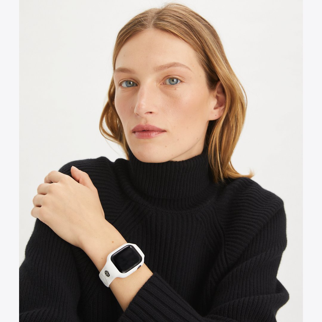 Tory Burch T Monogram Band for Apple Watch RASPBERRY