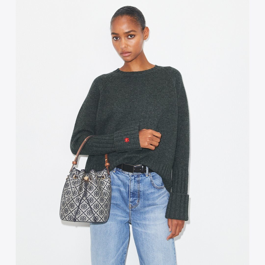 Tory Burch T Monogram Bucket Bag Tory Navy