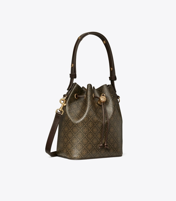 T Monogram Coated Canvas Bucket Bag French Press French Press