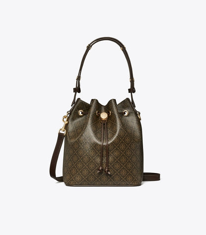 T Monogram Coated Canvas Bucket Bag French Press French Press