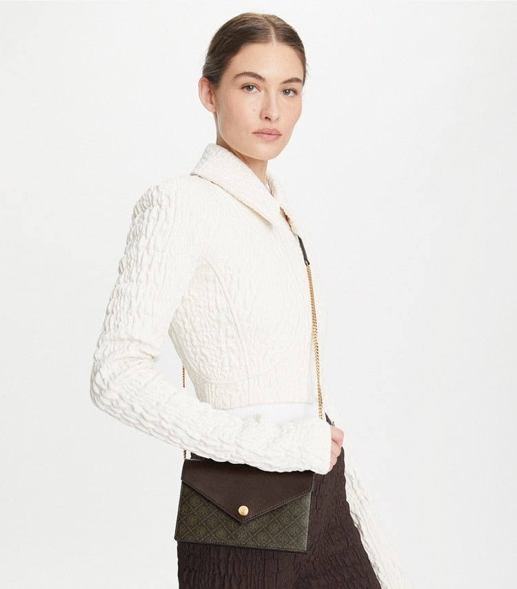 T Monogram Coated Canvas Envelope Crossbody French Press French Press