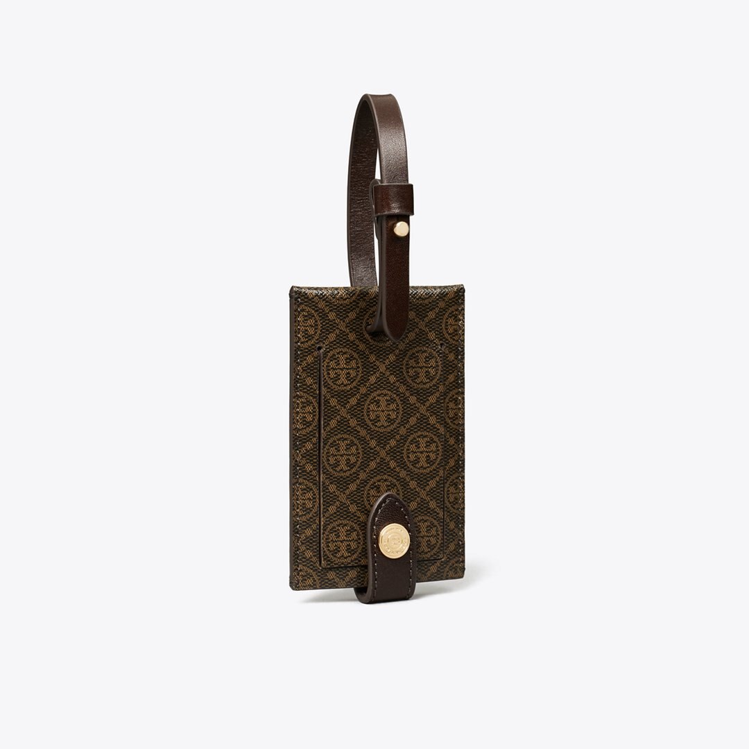Tory Burch T Monogram Coated Canvas Luggage Tag French Press