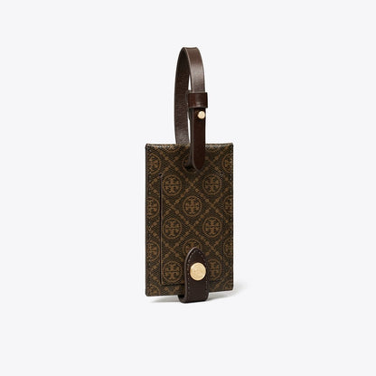 Tory Burch T Monogram Coated Canvas Luggage Tag French Press