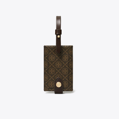 Tory Burch T Monogram Coated Canvas Luggage Tag French Press