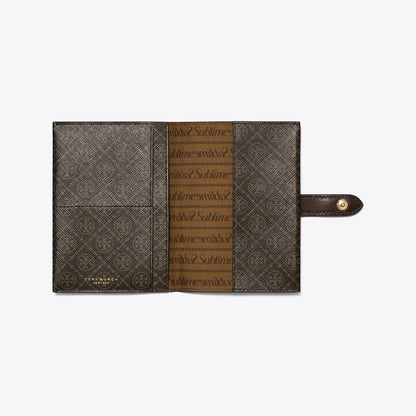 Tory Burch T Monogram Coated Canvas Passport Case French Press