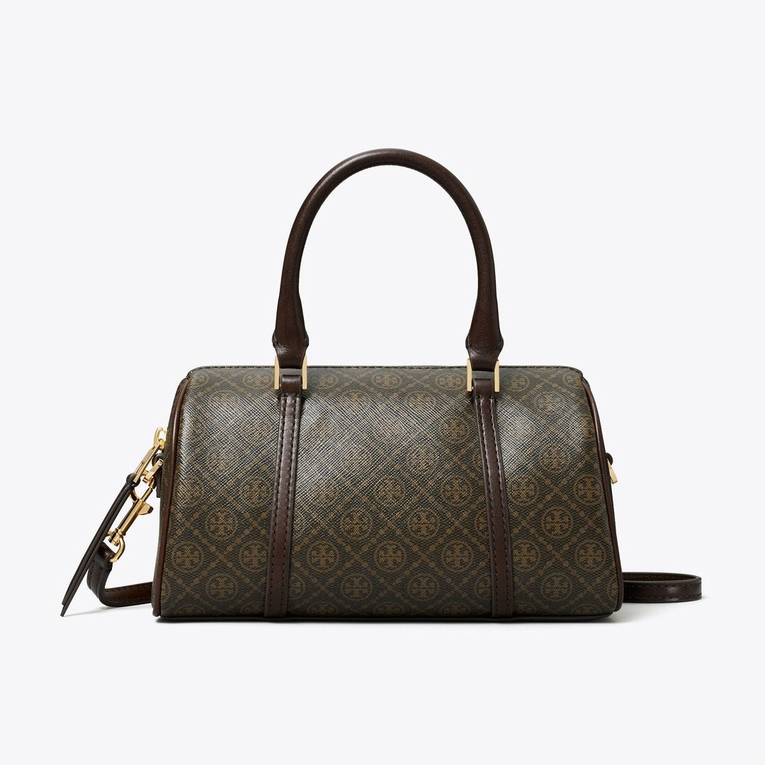 Tory Burch T Monogram Coated Canvas Petite Barrel Bag French Press