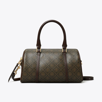 Tory Burch T Monogram Coated Canvas Petite Barrel Bag French Press