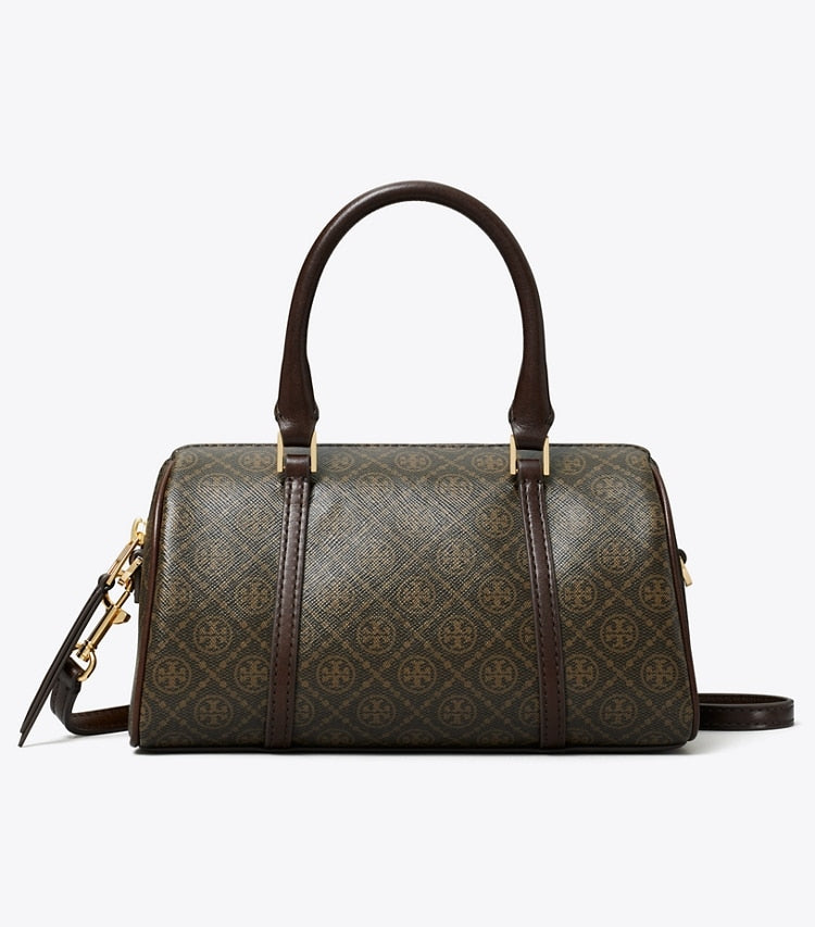 T Monogram Coated Canvas Petite Barrel Bag French Press French Press