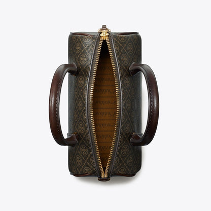 Tory Burch T Monogram Coated Canvas Petite Barrel Bag French Press