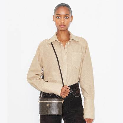 Tory Burch T Monogram Coated Canvas Soft Vanity Case French Press