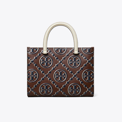 Tory Burch T Monogram Contrast Embossed Top-Handle Tote Tory Navy / John Coco