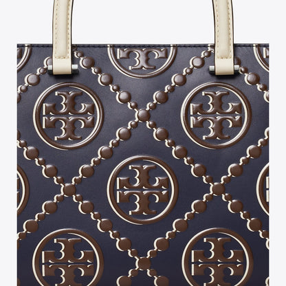 Tory Burch T Monogram Contrast Embossed Top-Handle Tote Tory Navy / John Coco