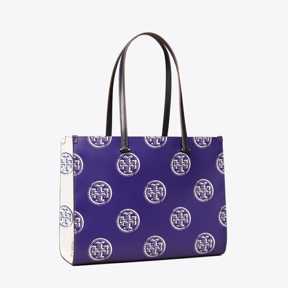 Tory Burch T Monogram Contrast Embossed Tote Ballpoint Blue
