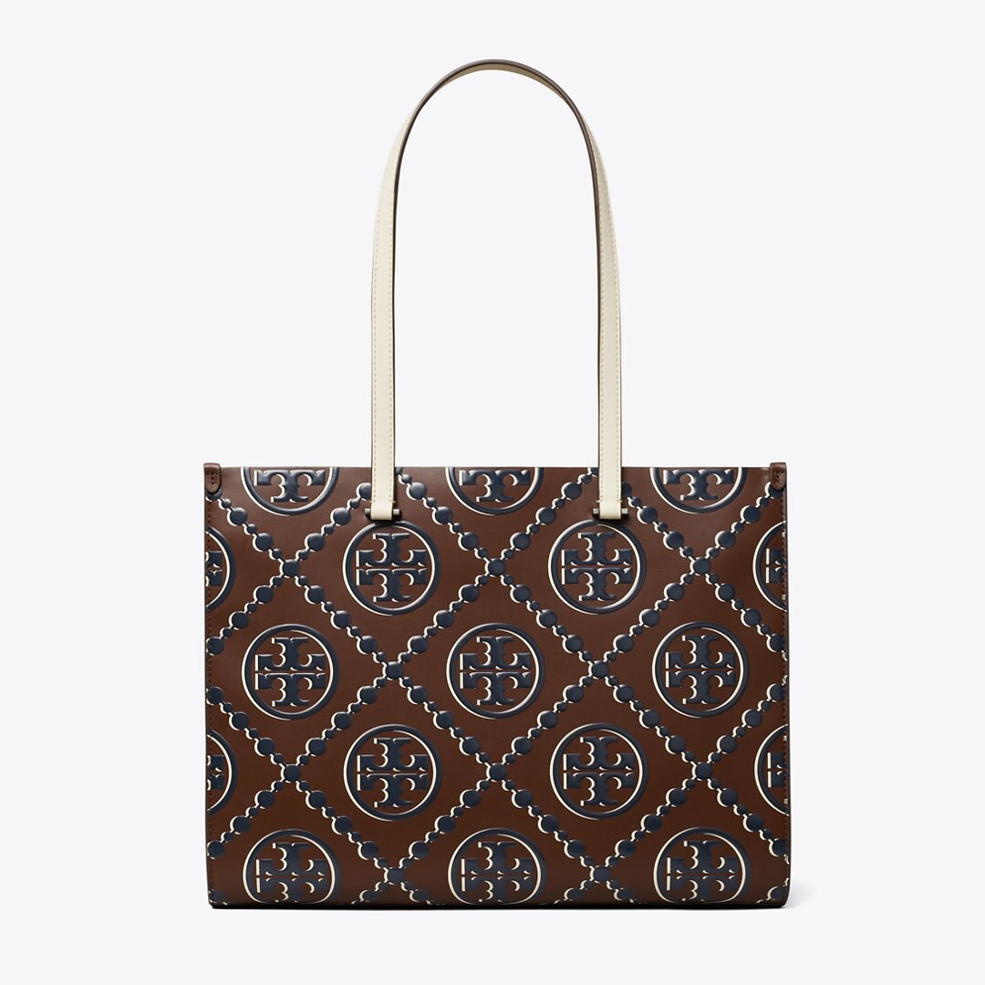 Tory Burch T Monogram Contrast Embossed Tote Tory Navy / John Coco