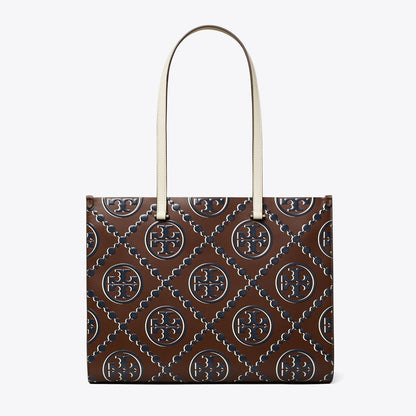 Tory Burch T Monogram Contrast Embossed Tote Tory Navy / John Coco