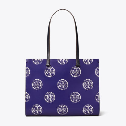 Tory Burch T Monogram Contrast Embossed Tote Ballpoint Blue