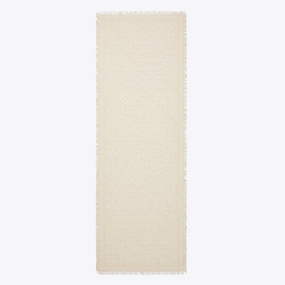Tory Burch T Monogram Floral Oblong Scarf Ivory T Monogram