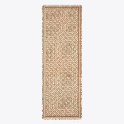 Tory Burch T Monogram Floral Oblong Scarf Chocolate T Monogram