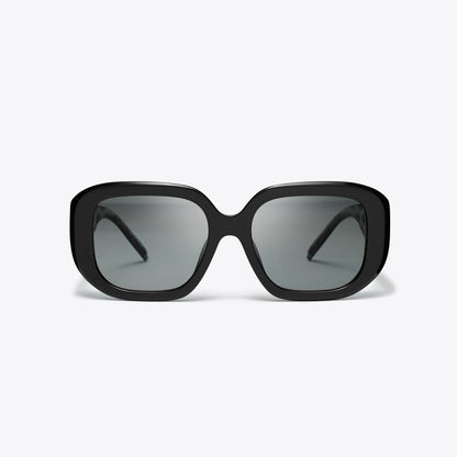 Tory Burch T Monogram Geometric Sunglasses BLACK/GREY GRADIENT