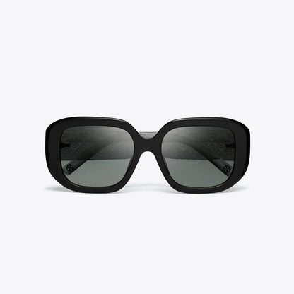 Tory Burch T Monogram Geometric Sunglasses BLACK/GREY GRADIENT