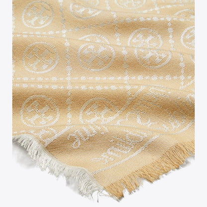 Tory Burch T Monogram Jacquard Oblong Scarf Fresh Clay