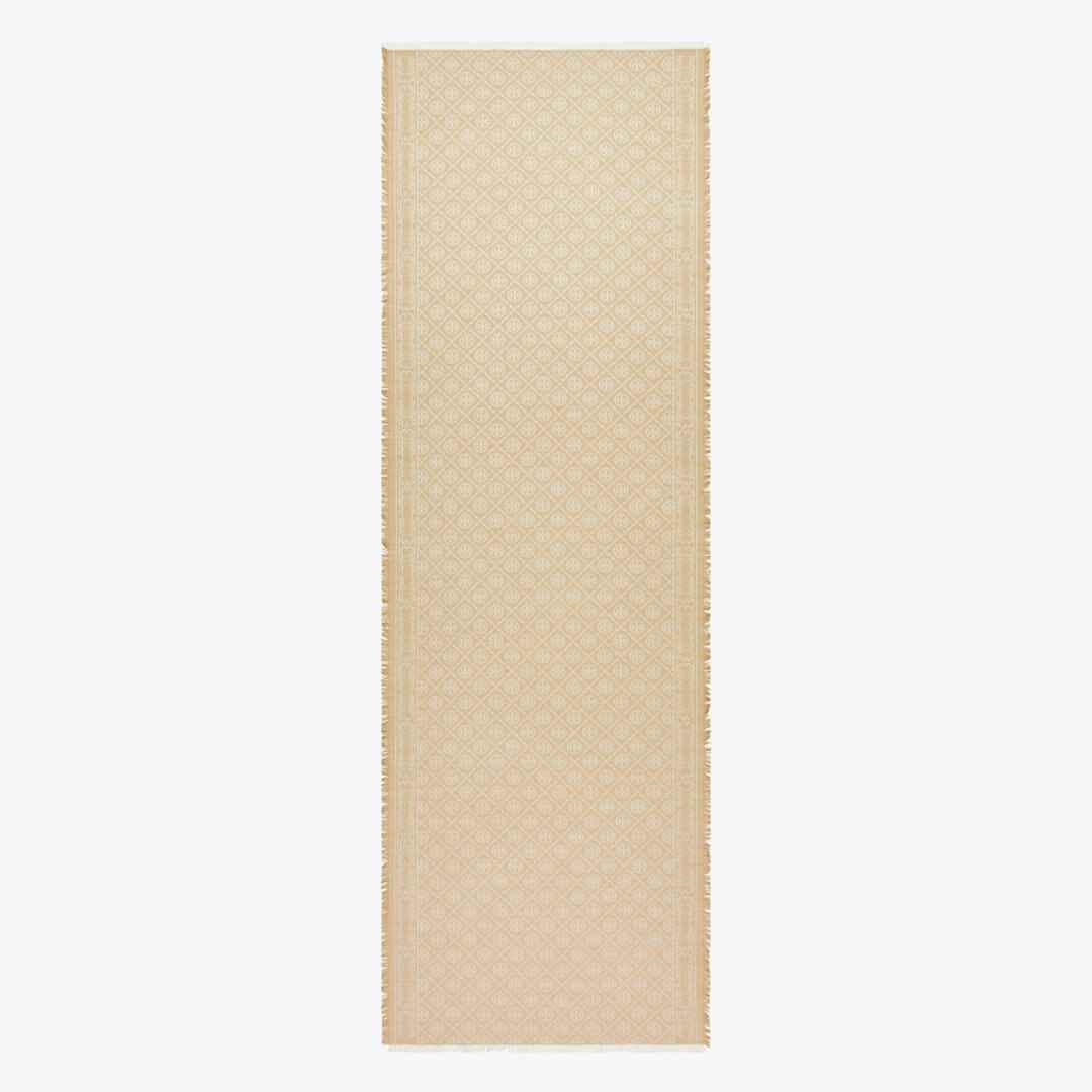 Tory Burch T Monogram Jacquard Oblong Scarf Fresh Clay