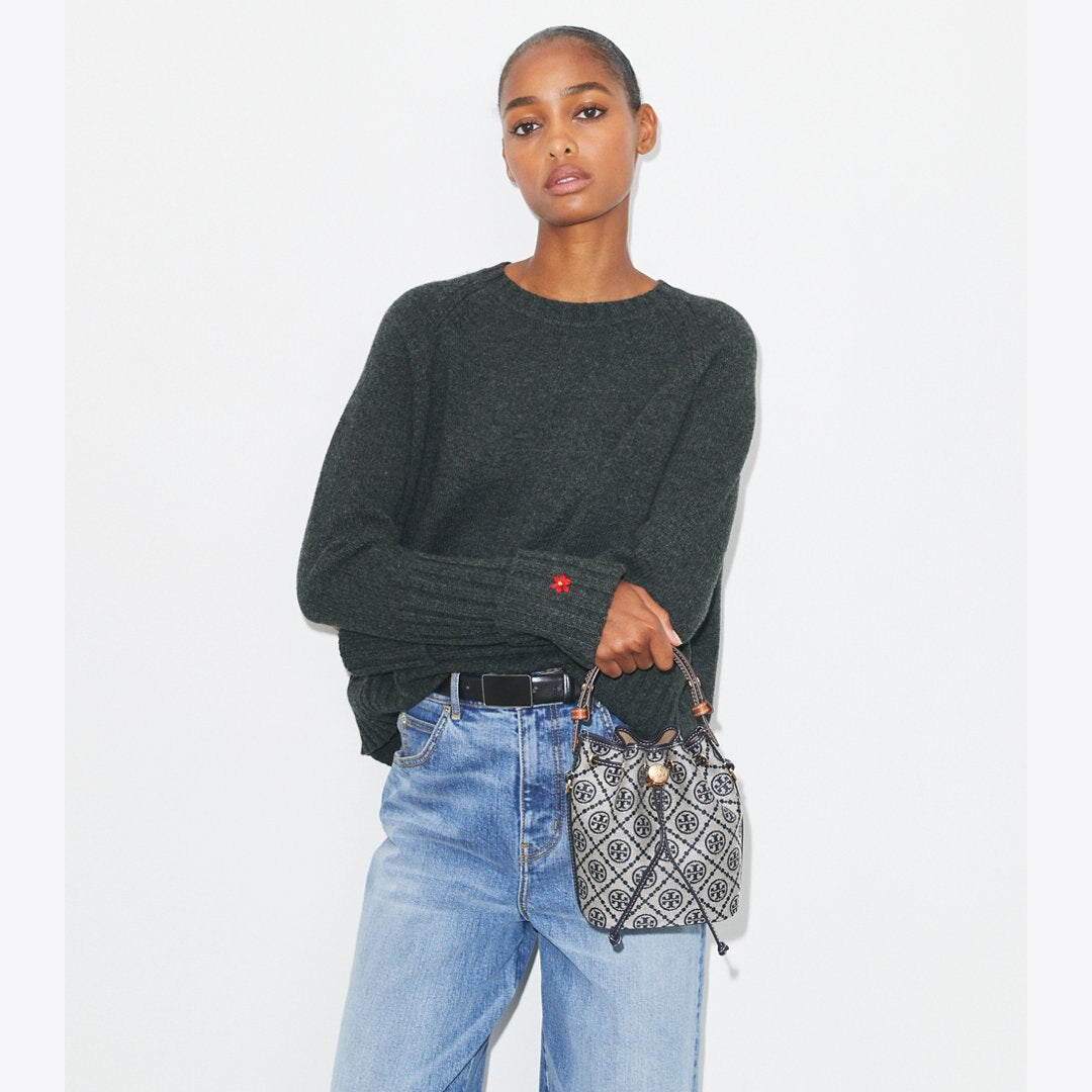 Tory Burch T Monogram Mini Bucket Bag Tory Navy