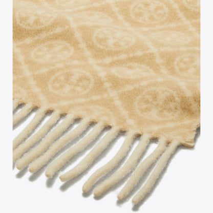Tory Burch T Monogram Oblong Scarf Cream