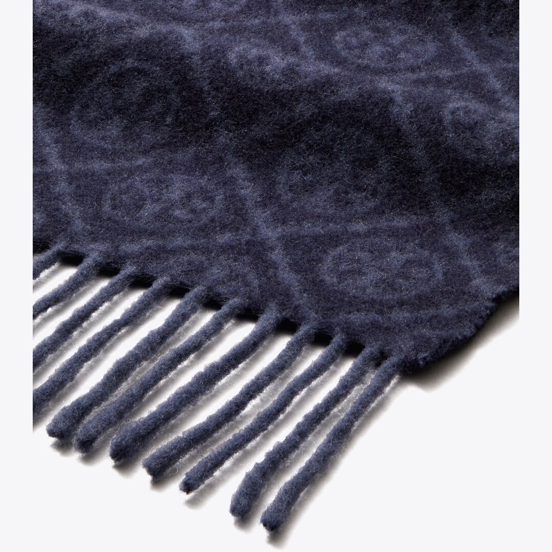 Tory Burch T Monogram Oblong Scarf Tory Navy