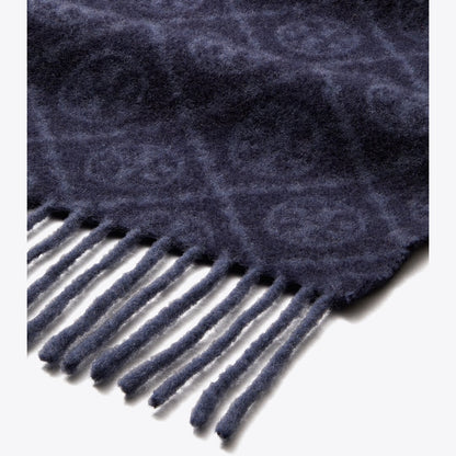 Tory Burch T Monogram Oblong Scarf Tory Navy
